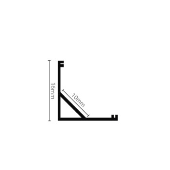 LED Alu Eck-Profil Corner 2 1616 inkl. Abdeckung matt 2000mm