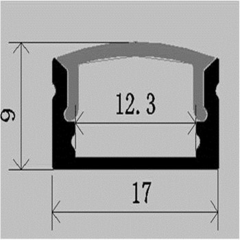 LED Alu Profil Standard 1 S-1709 schwarz inkl. Abdeckung 2000mm