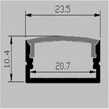 LED Alu Profil Standard 2 S-2310 inkl. Abdeckung matt 2000mm