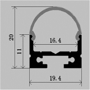 LED Alu Profil R-2020 Rund inkl. Abdeckung matt 2000mm