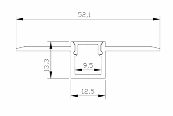 LED Alu Unterputz Profil Z-5213 inkl. Abdeckung matt 2000mm