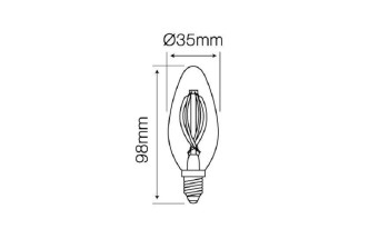 E14 4w LED Filament Kerze 2700k warmweiss