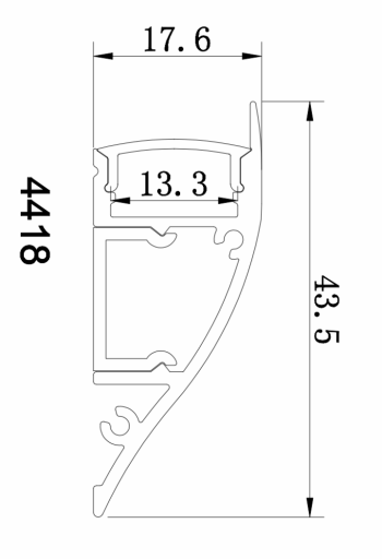 LED Alu Profil Z-4418 inkl. Abdeckung matt 2000mm