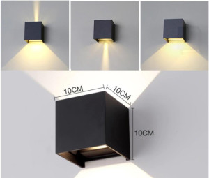 LED CUBE Up and Down Wandleuchte 2x3w grau 4000k