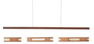 52w Echt-Holz Designer Pendelleuchte walnuss
