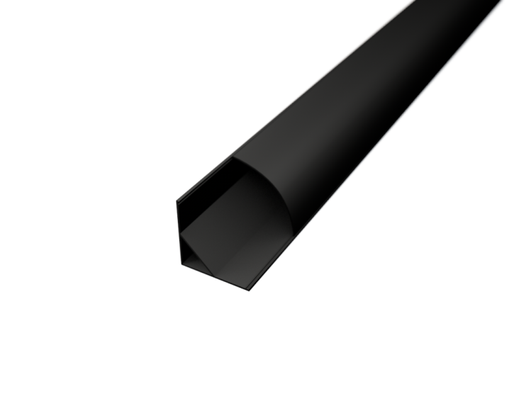 LED Alu Eck-Profil Corner 2 1616 schwarz inkl. Abdeckung matt 2000mm